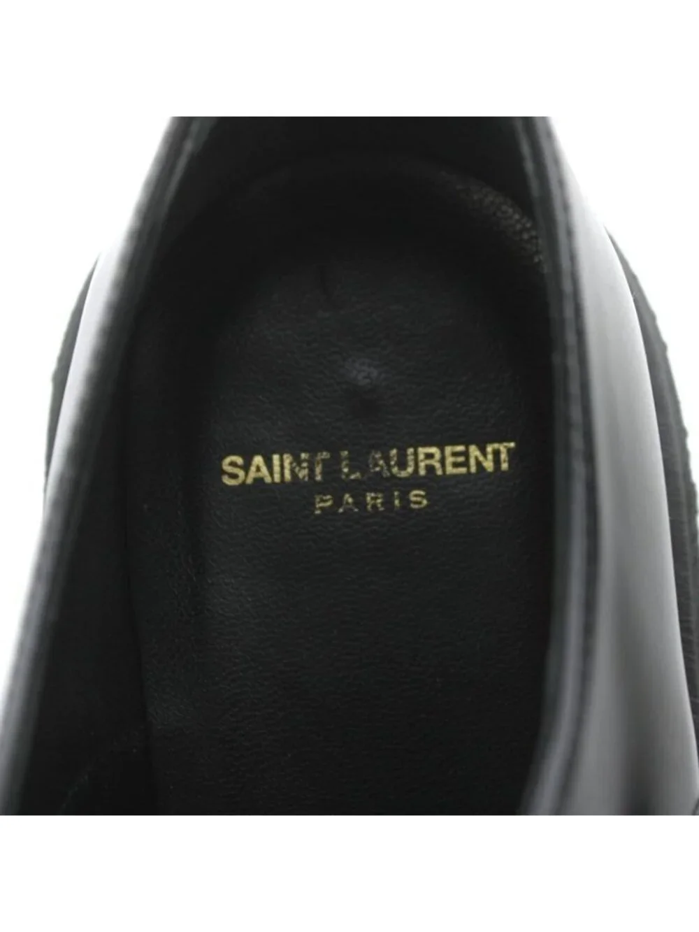 Saint Laurent Paris Creepers Loafers Pointed Toe Leather 37 Black Heel - Picture 4 of 7